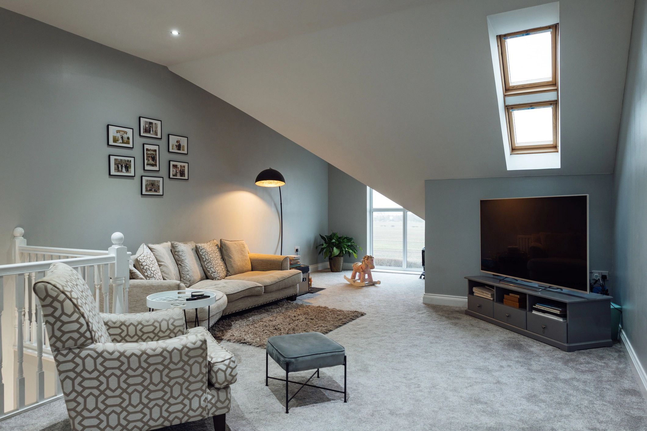 Modern rental property interior living room