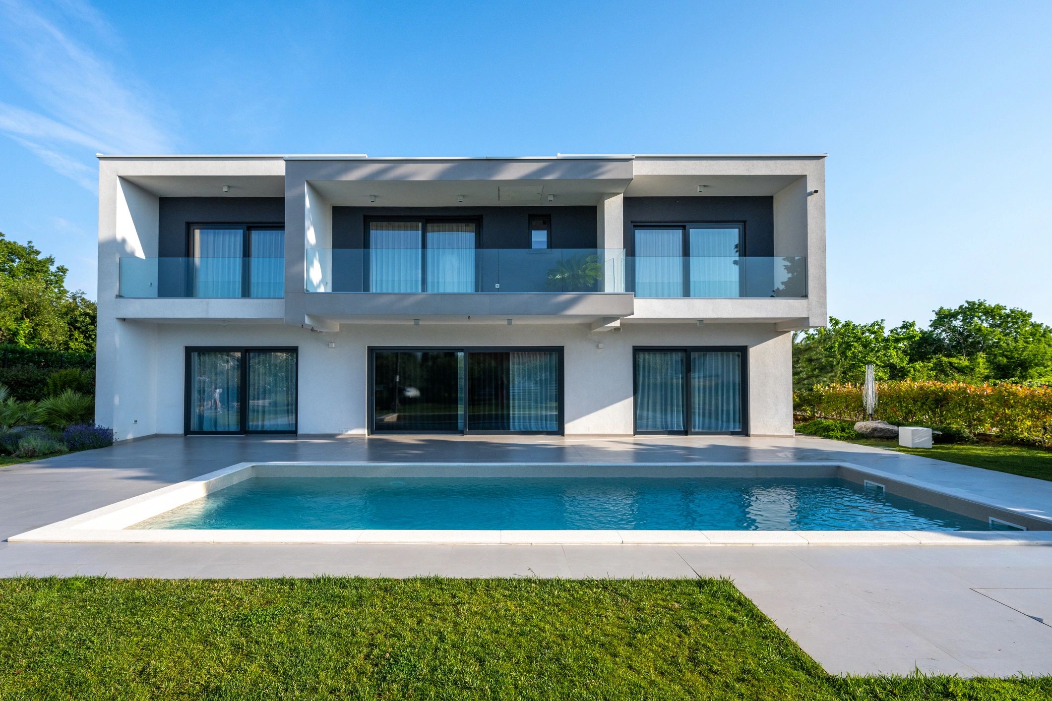 Luxury modern house exterior prepared for resale