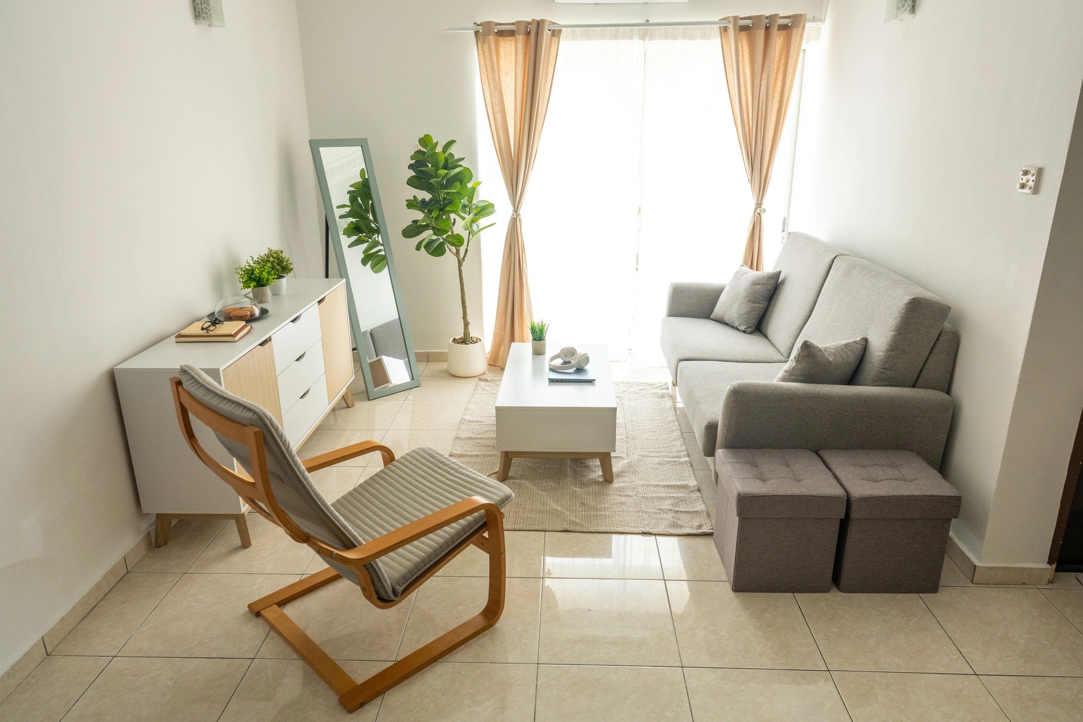 Well-staged rental home interior